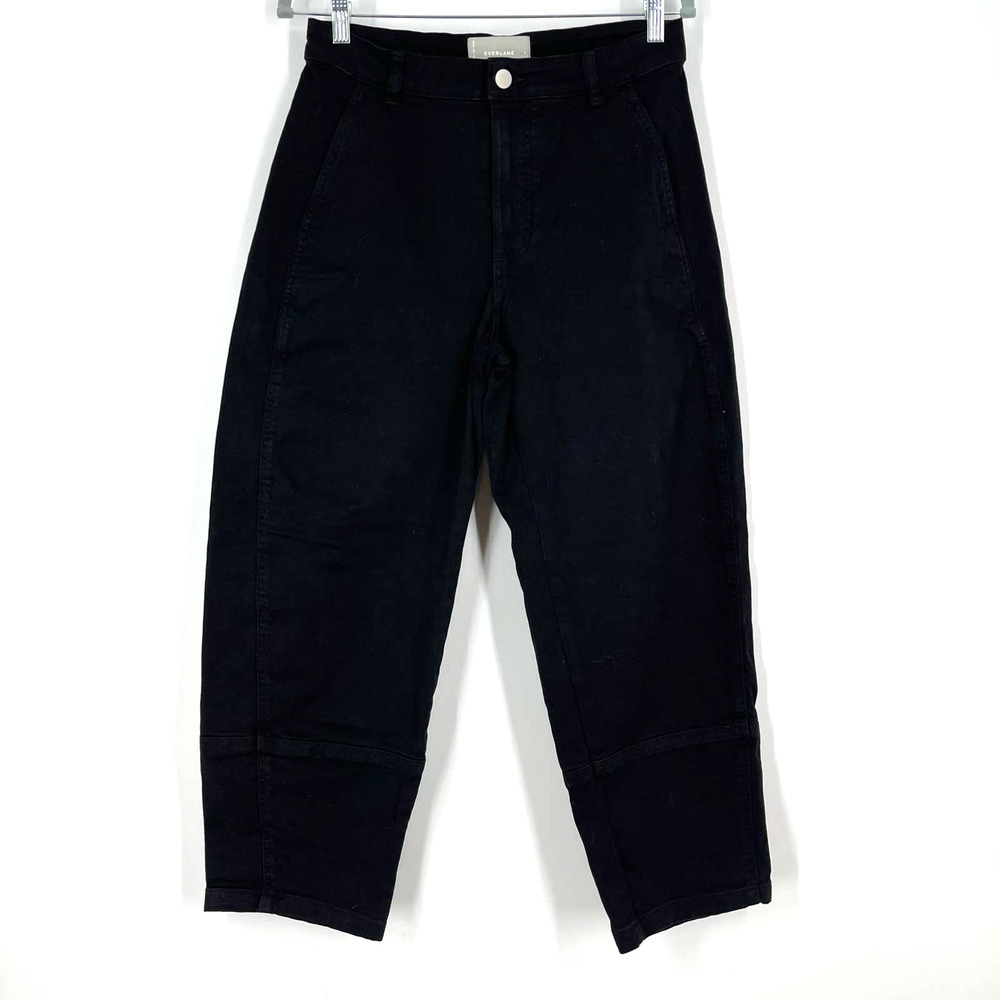 Everlane The Straight Leg Crop Jean High Rise Black Size 8 NWOT
